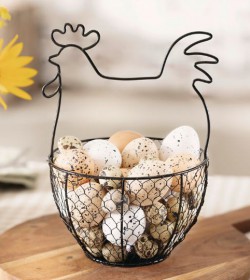 Æggekurv med høne i jern H:...