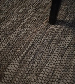 Tæppe gråt/sort/brunt 150x240 cm. i læder/bomuld - 3