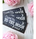 Sort skilt I love you to the moon & back