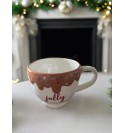 Stort creme julekrus Jolly H: 9 cm.