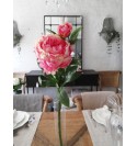Lang kunstig pæon med 2 blomster L: 60 cm. (Pink)