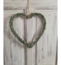 Grønt hjerte med sne Ø: 31 cm.